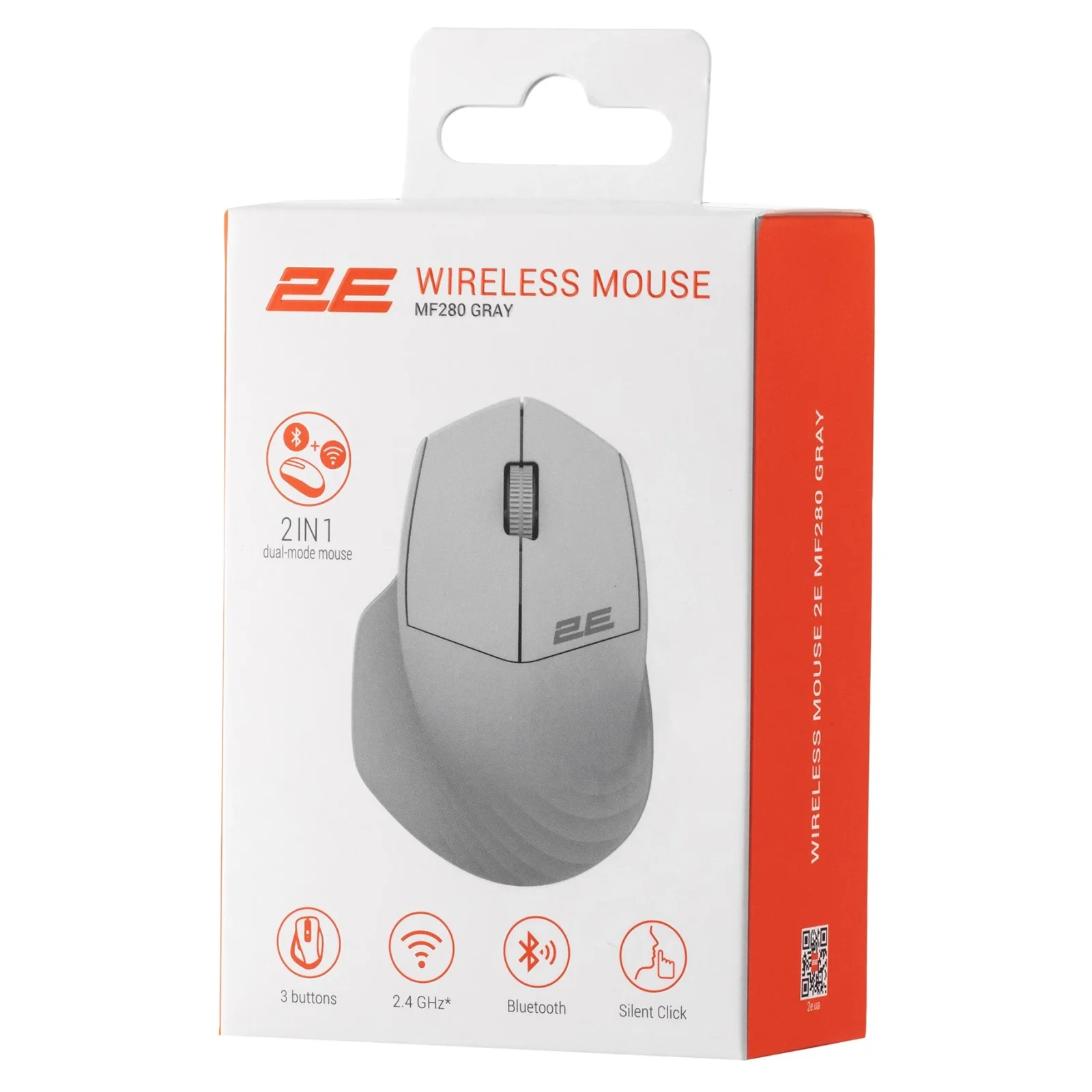 Мышь беспроводная 2E MF280 Silent Gray (2E-MF280WGR) UA
