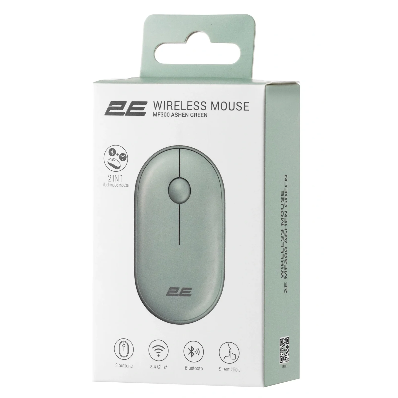 Мышь беспроводная 2E MF300 Silent Ashen Green (2E-MF300WGN) UA