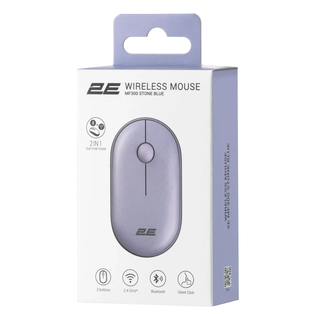 Мышь беспроводная 2E MF300 Silent WL BT Stone blue (2E-MF300WBL) USB UA