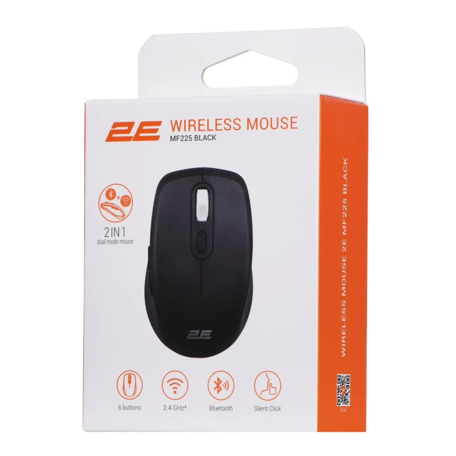 Мышь беспроводная 2E MF225 Silent WL BT Black (2E-MF225WBK) USB UA
