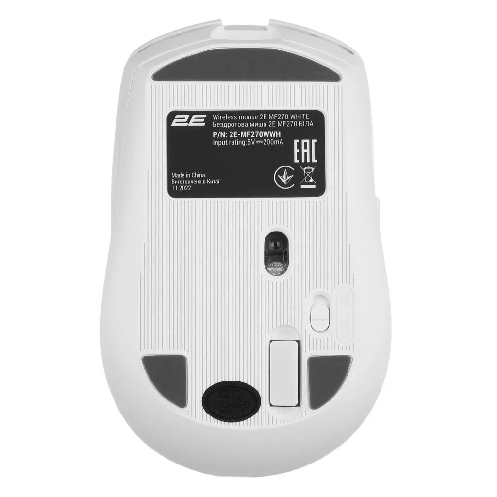 Мышь беспроводная 2E MF270 Silent Rechargeable WL White (2E-MF270WWH) UA