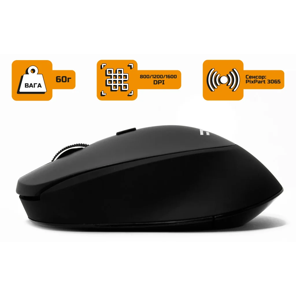 Миша бездротова Frime FWMO-300В Wireless Black USB UA