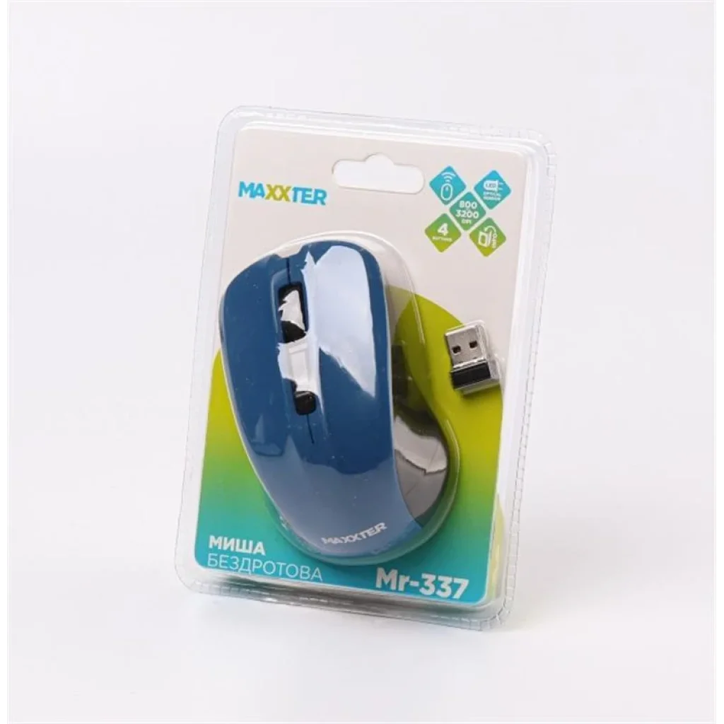 Миша бездротова Maxxter Mr-337-Bl Blue UA