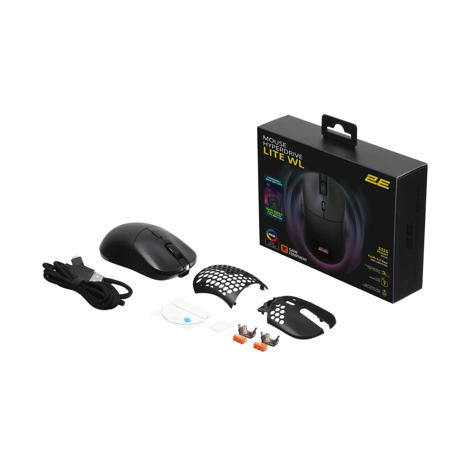 Миша бездротова 2E Gaming HyperDrive Lite WL Black (2E-MGHDL-WL-BK) UA