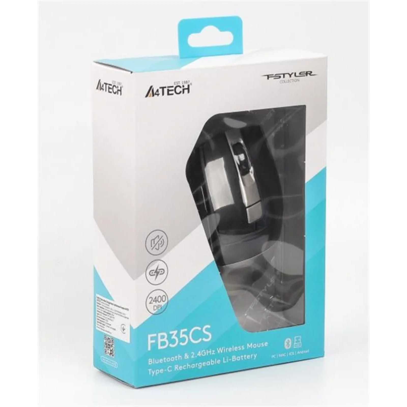 Миша бездротова A4Tech Fstyler FB35CS Smoky Grey USB, FB35CS (Smoky Grey) UA