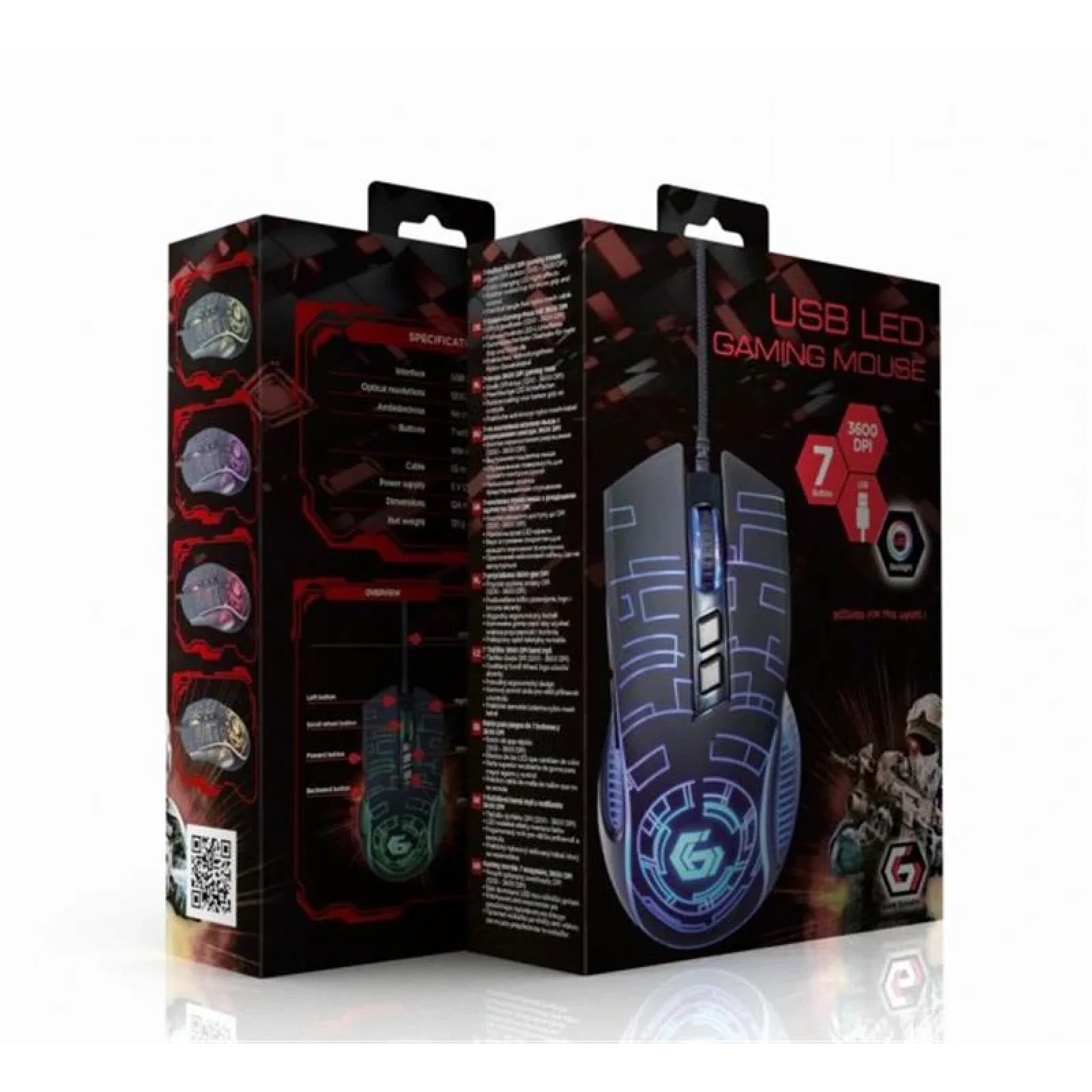 Мышь Gembird MUSG-RGB-01 Black UA
