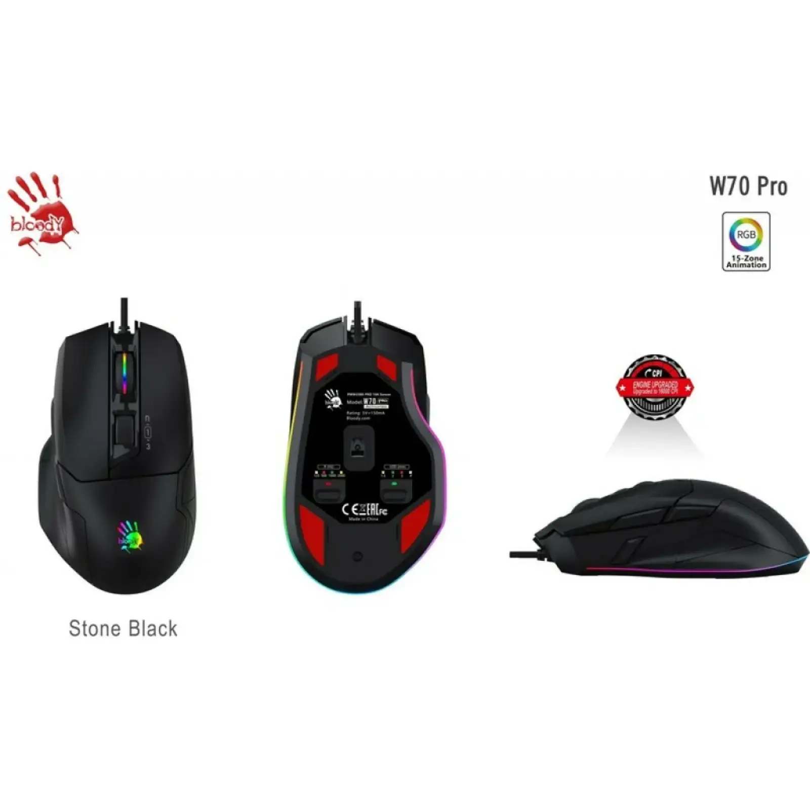 Миша Bloody W70 Pro Stone Black UA