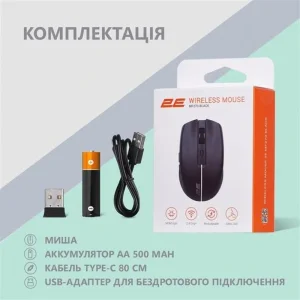 Миша бездротова 2E MF270 Silent Rechargeable WL Black (2E-MF270WBK) UA