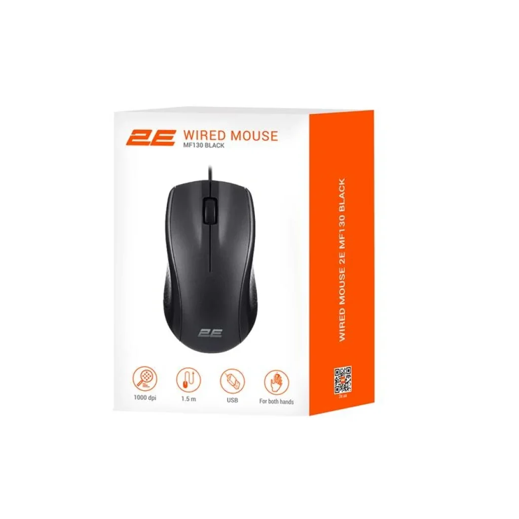 Миша 2E MF130 Black (2E-MF130UB) USB UA