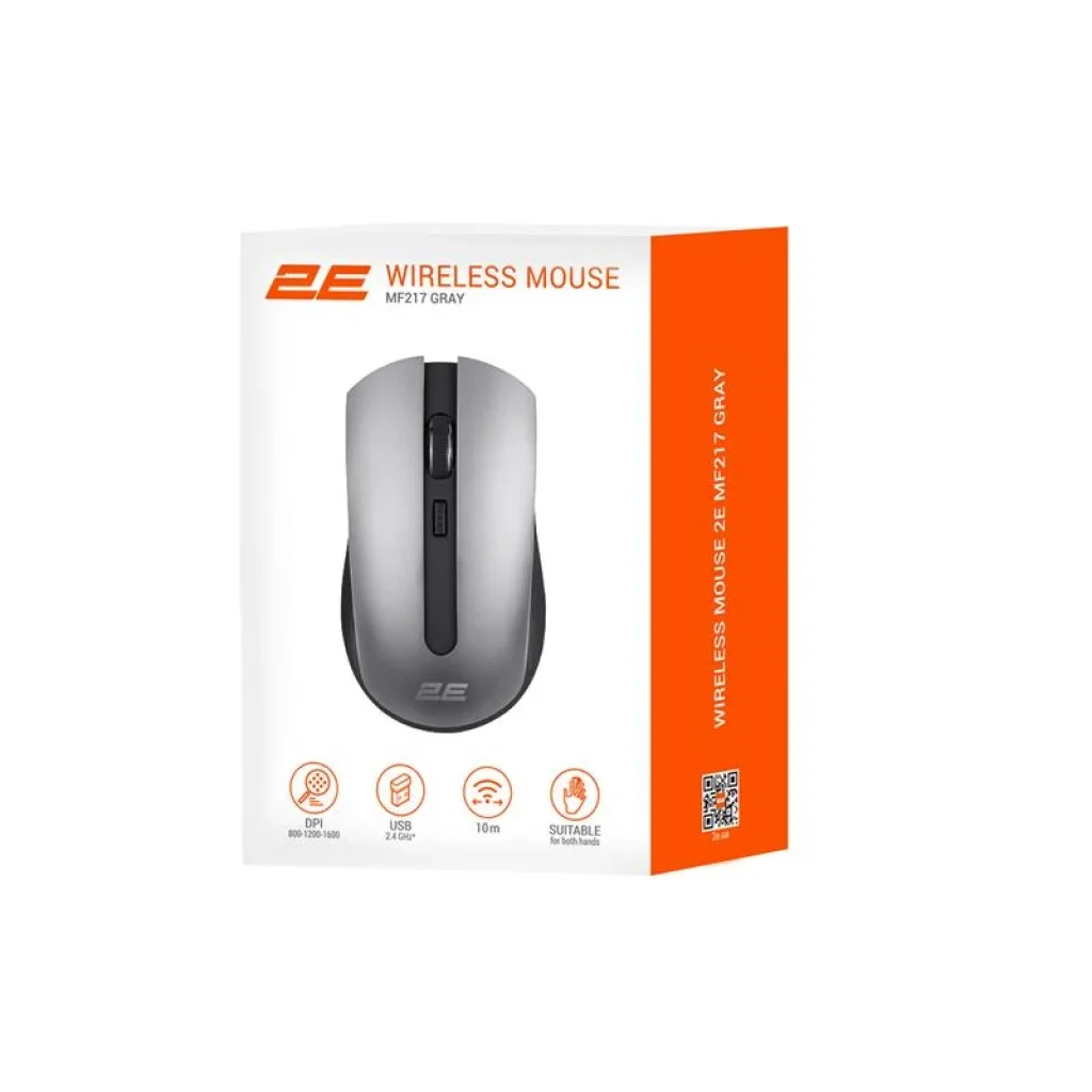 Мышь беспроводная 2E MF217 WL Gray (2E-MF217WC) USB UA