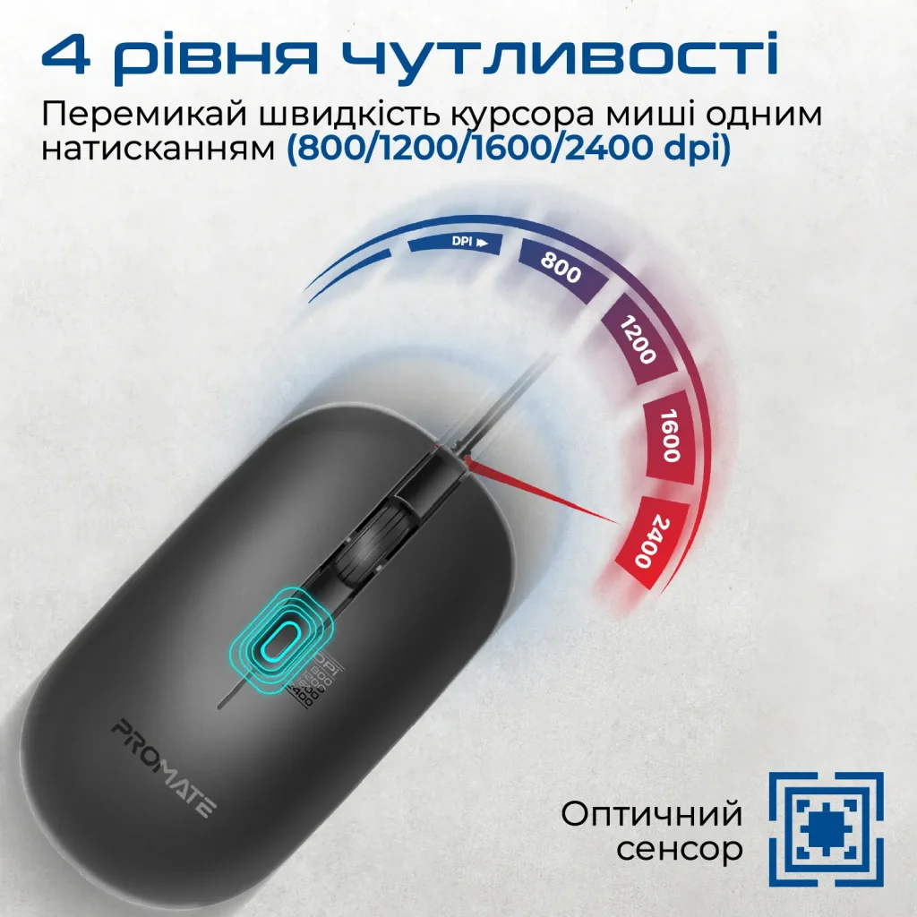 Мышь Promate CM-2400 Black UA