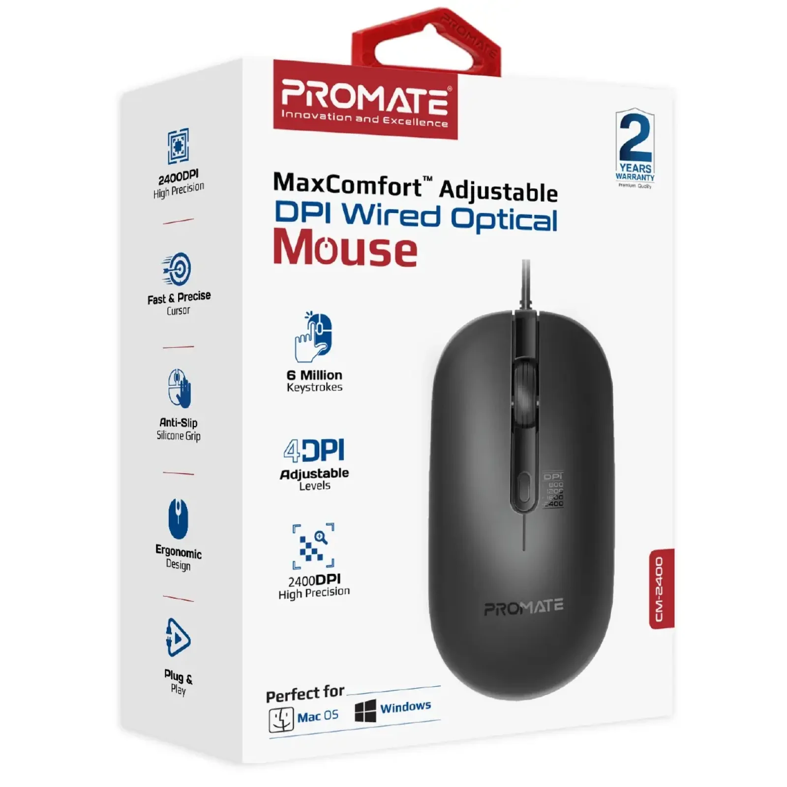 Мышь Promate CM-2400 Black UA