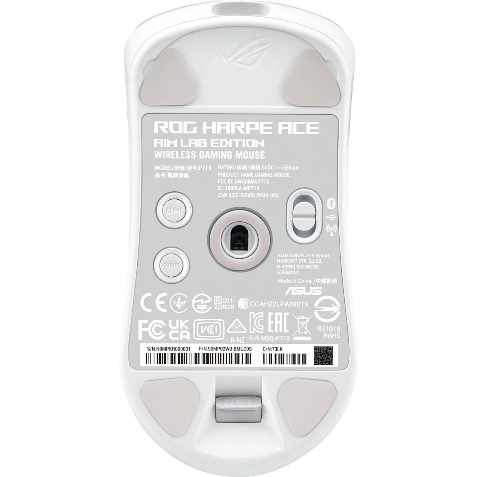 Миша бездротова Asus ROG Harpe Ace Aim Lab Edition White (90MP02W0-BMUA10) UA