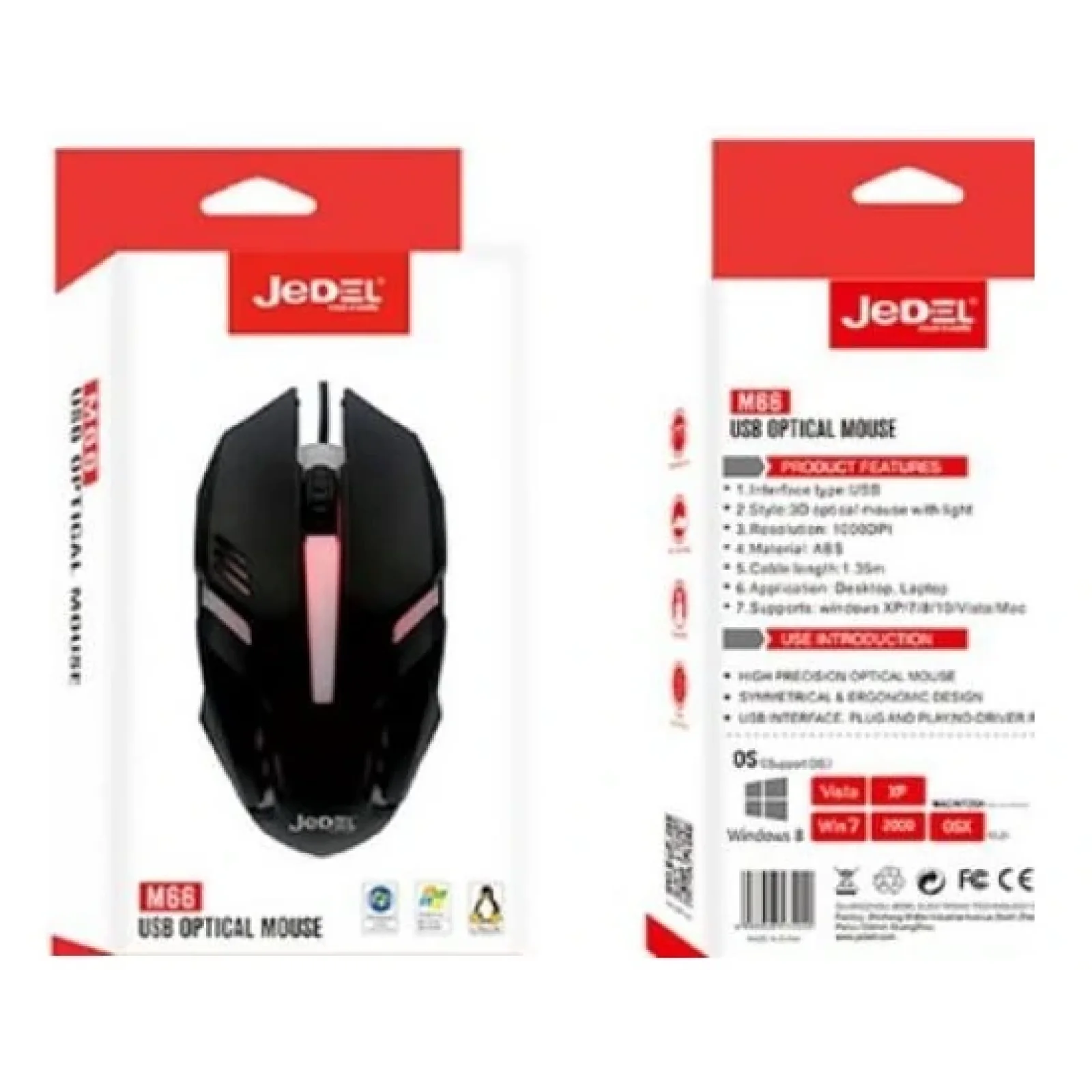 Мышь Jedel M66 Black, M66-USB UA