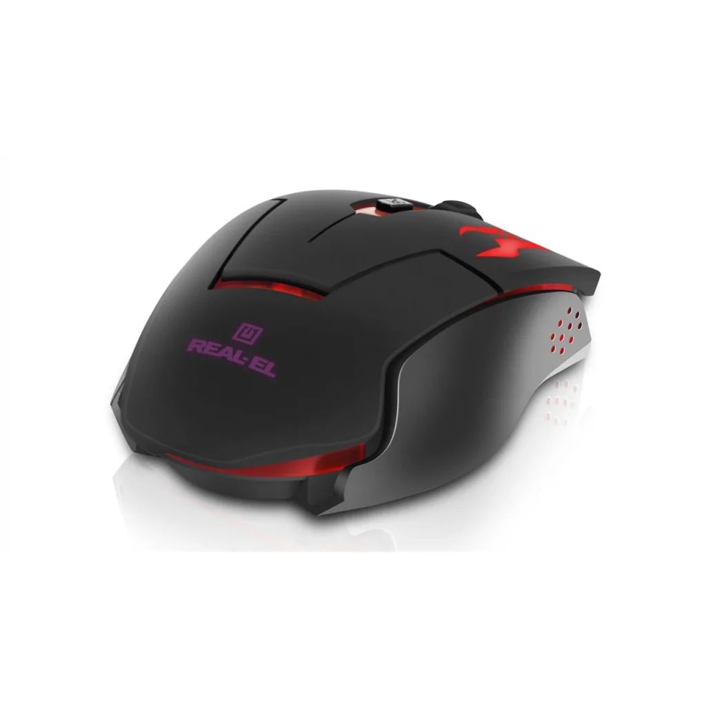 Мышь REAL-EL RM-520 Gaming Black USB, EL123200020 UA