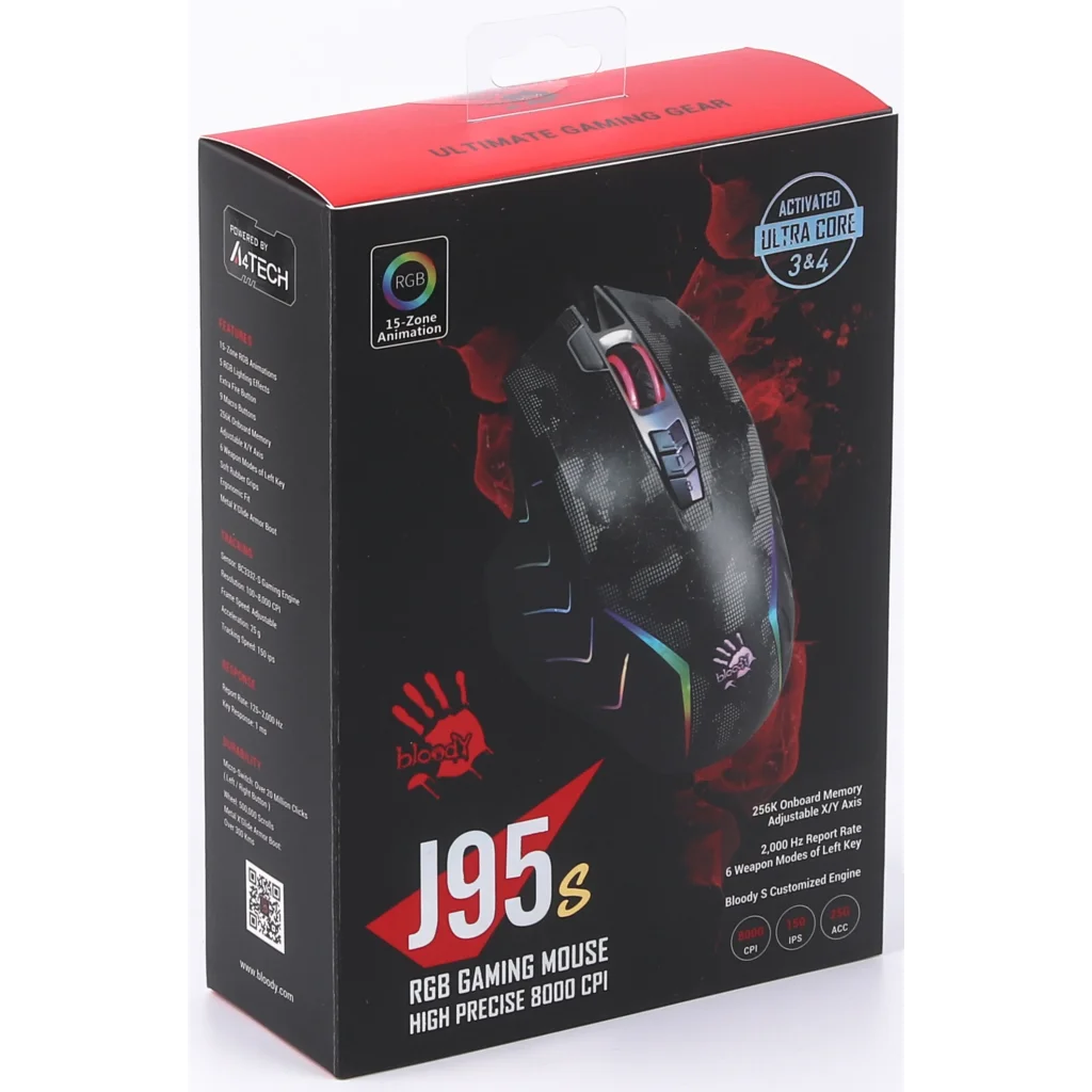 Миша A4Tech Bloody J95s Max Satellite, RGB, J95s Bloody (Satellite) UA
