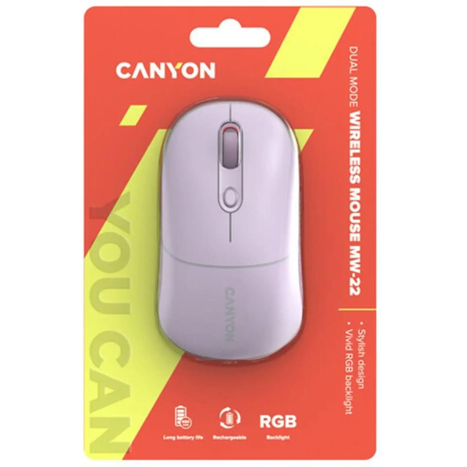 Миша бездротова Canyon MW-22 Dual Band RGB Wireless Pearl Rose (CNS-CMSW22PR) UA