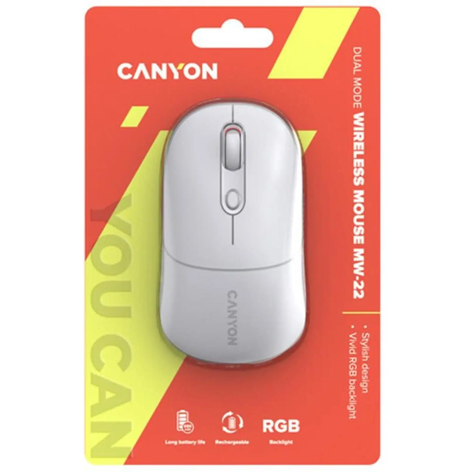 Миша бездротова Canyon MW-22 Dual Band RGB Wireless Snow White (CNS-CMSW22SW) UA