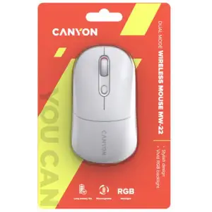 Миша бездротова Canyon MW-22 Dual Band RGB Wireless Snow White (CNS-CMSW22SW) UA
