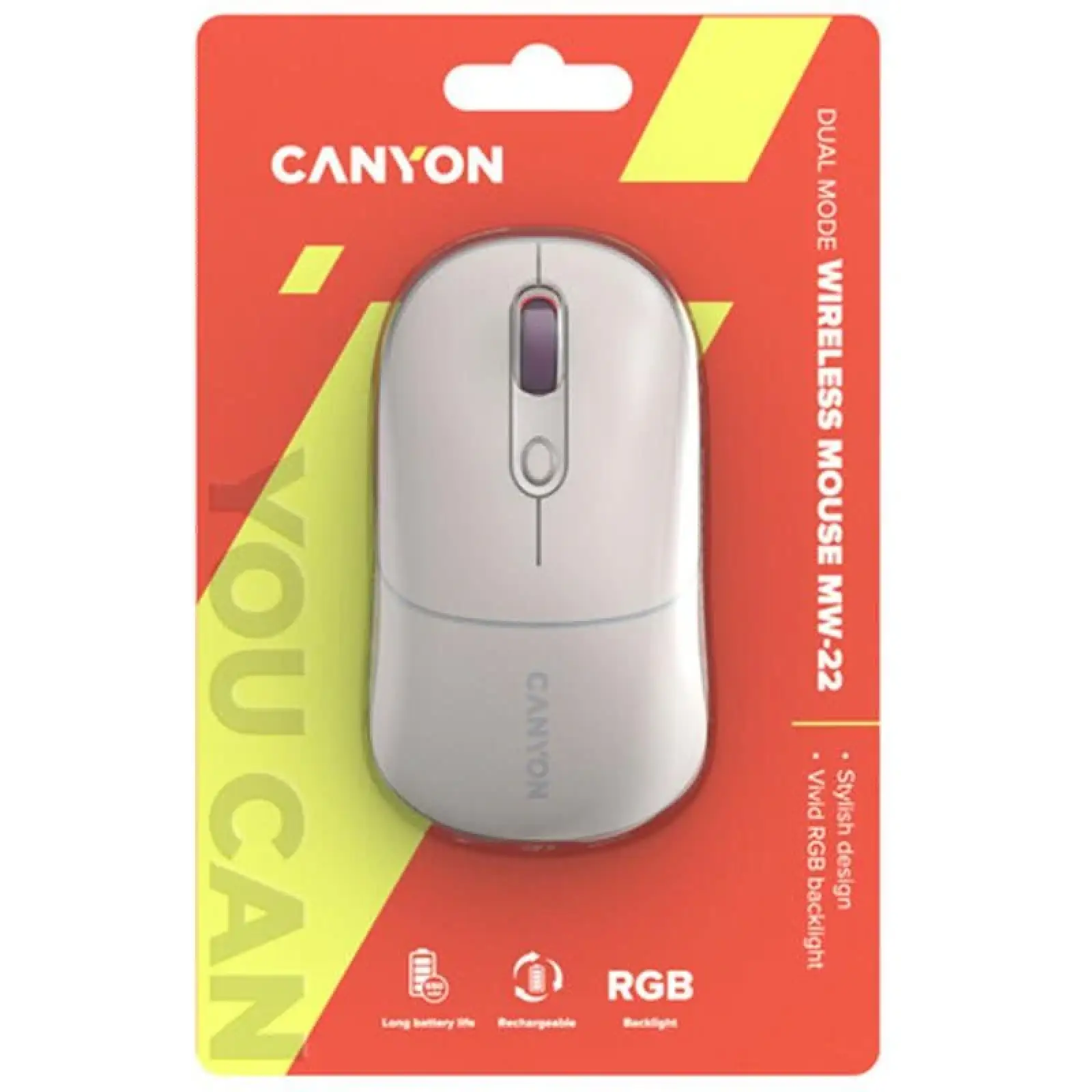 Мышь беспроводная Canyon MW-22 Dual Band RGB Wireless Rice (CNS-CMSW22RC) UA