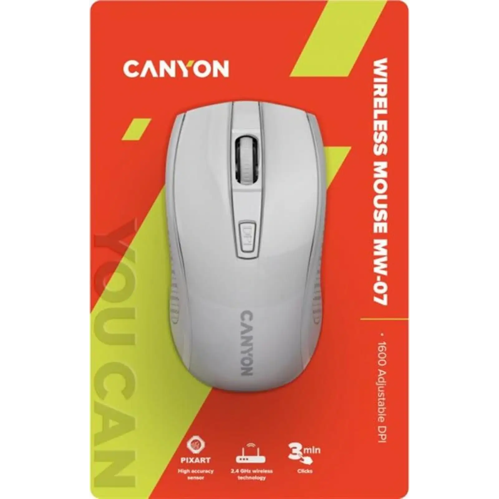 Миша бездротова Canyon MW-7 Wireless White (CNE-CMSW07W) UA