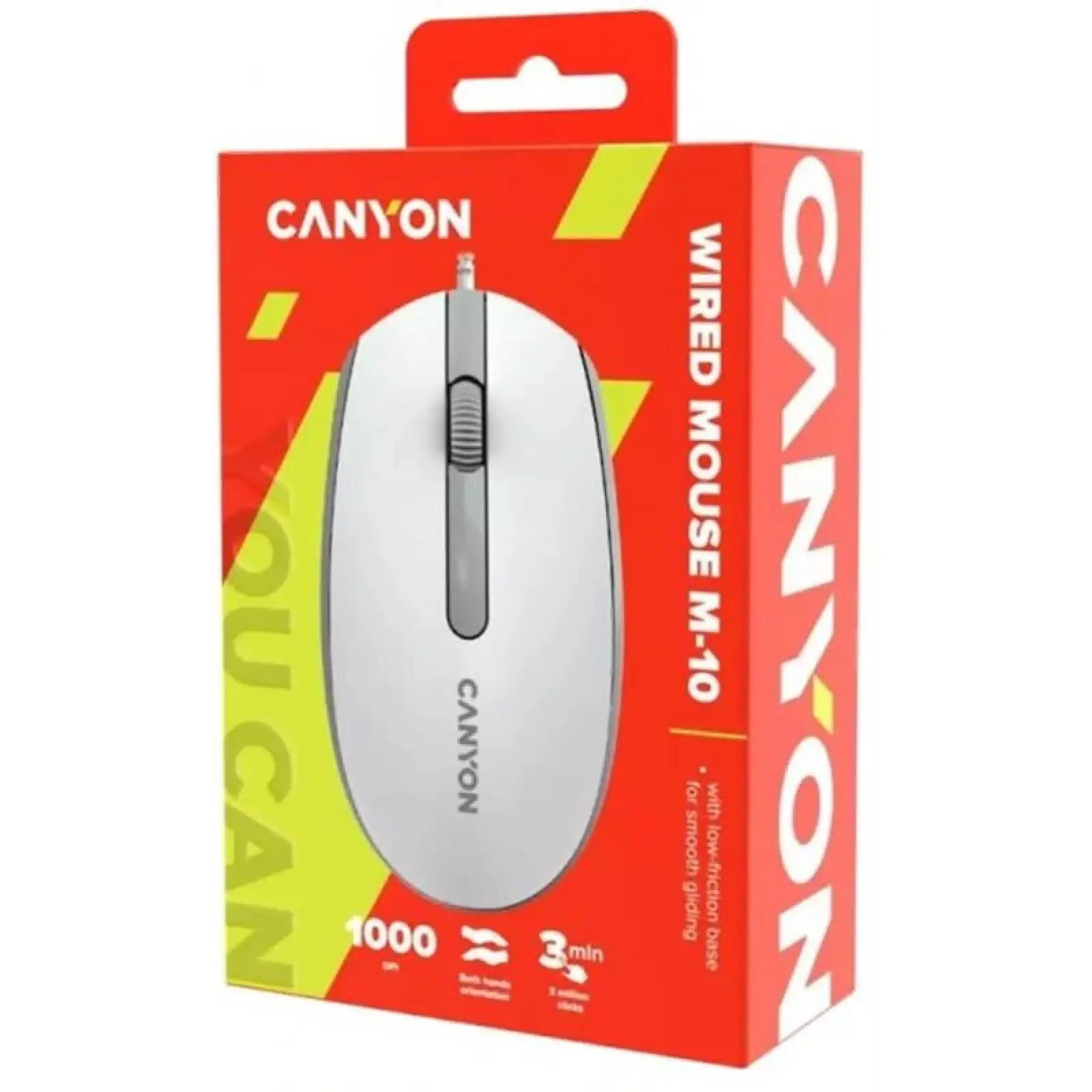 Мышь Canyon M-10 USB White Grey (CNE-CMS10WG) UA