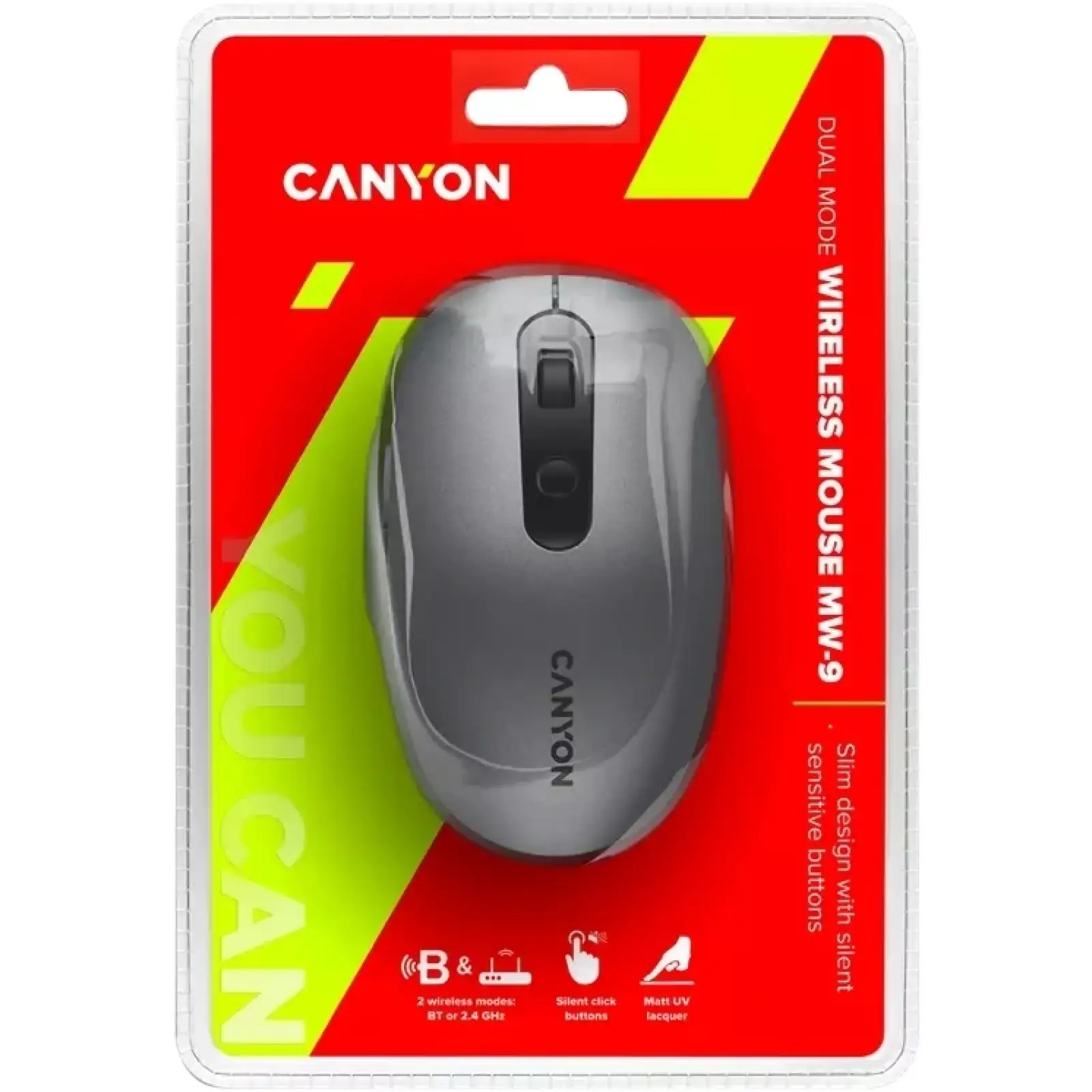 Мышь Bluetooth+Wireless Canyon CNS-CMSW09DG Dark Grey USB UA