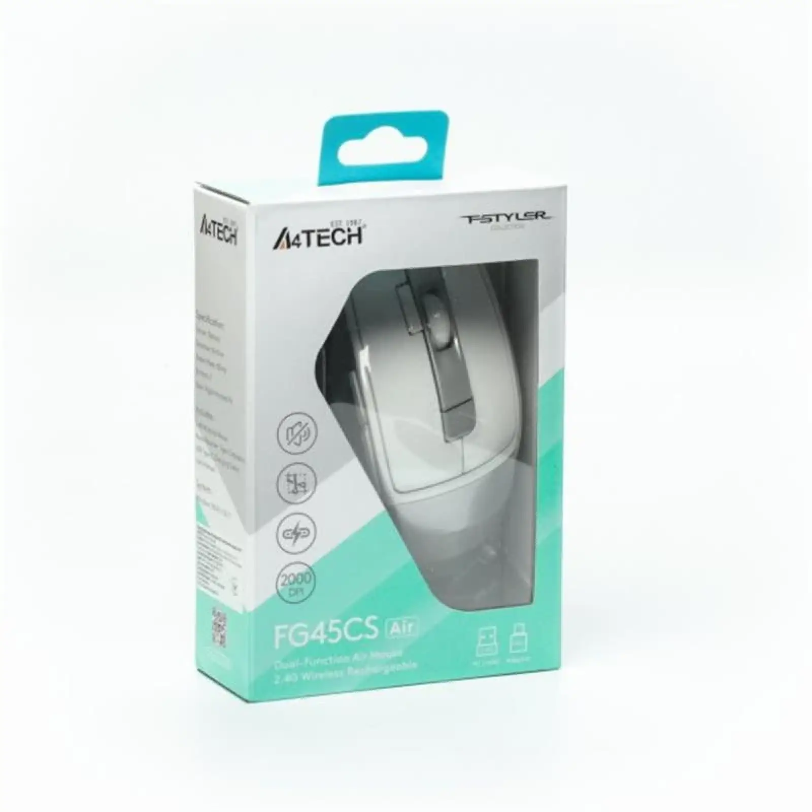 Миша бездротова A4Tech Fstyler FG45CS Air Silver White, FG45CS Air (Silver White) UA
