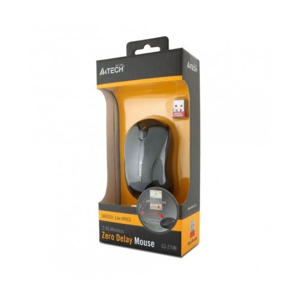 Мышь беспроводная A4Tech G3-270N-1 Black V-Track, G3-270N (Black+ Grey) UA