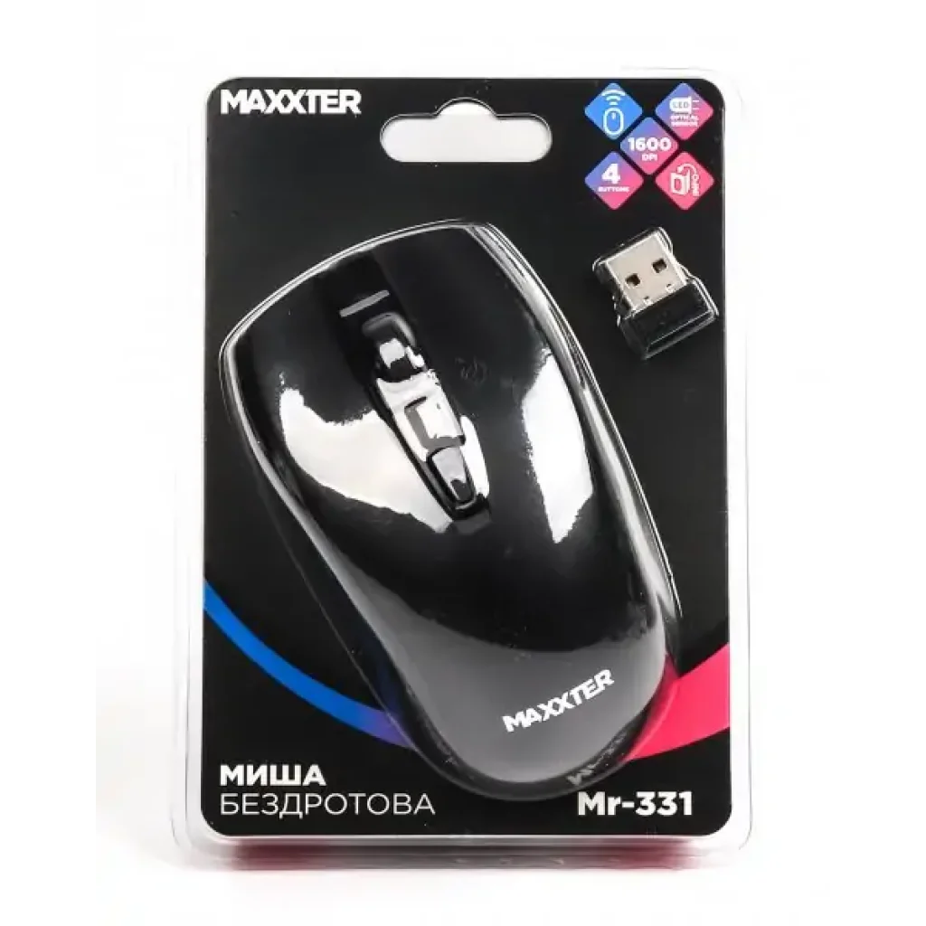 Миша бездротова Maxxter Mr-331 Black USB UA