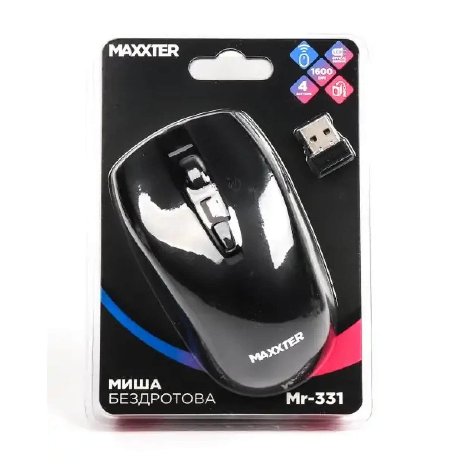 Миша бездротова Maxxter Mr-331 Black USB UA