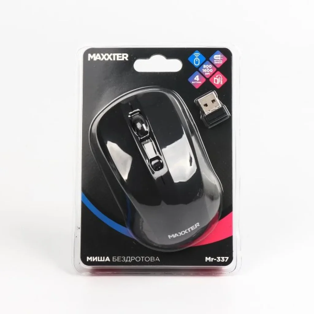 Мышь беспроводная Maxxter Mr-337 Black UA