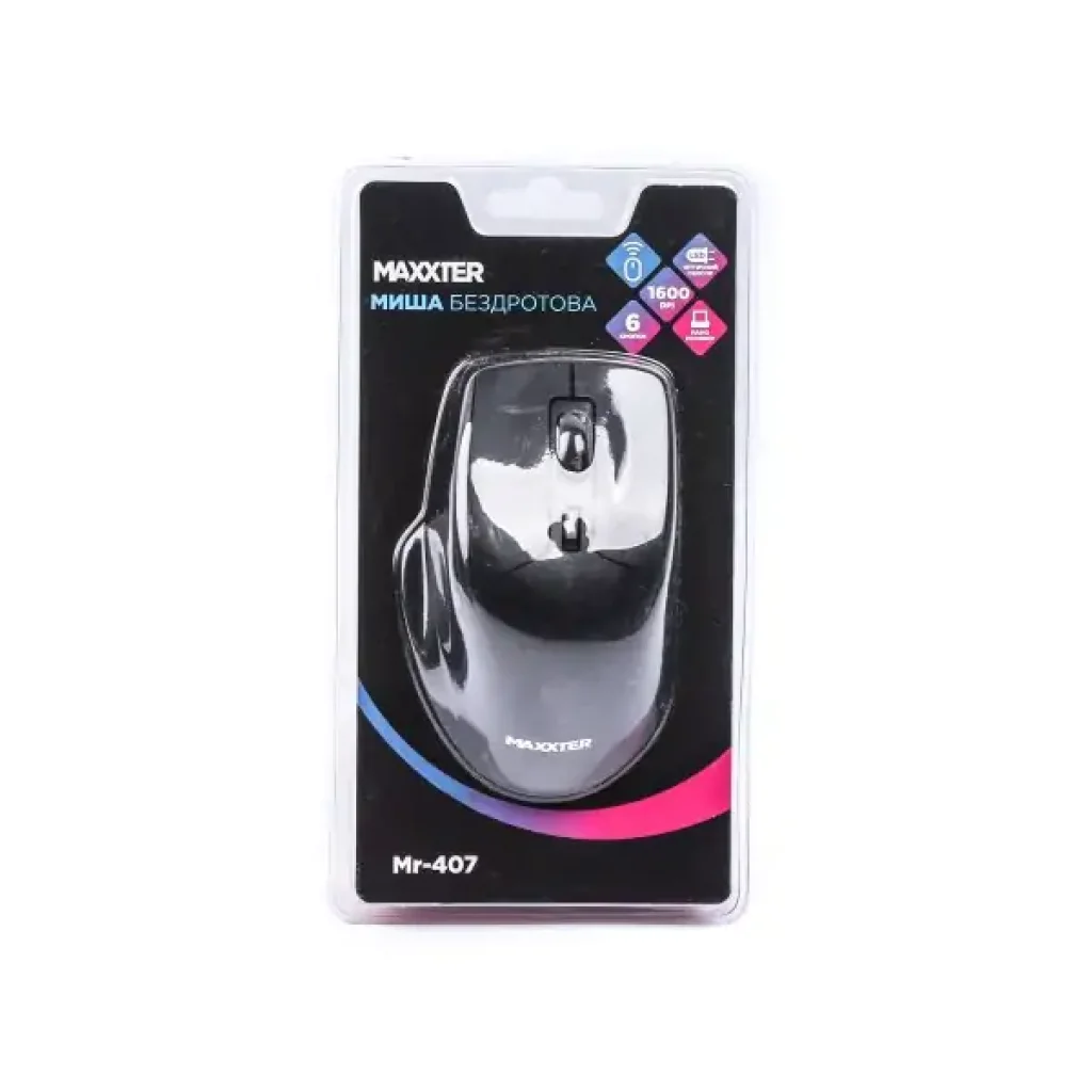 Мышь беспроводная Maxxter Mr-407 Black USB UA