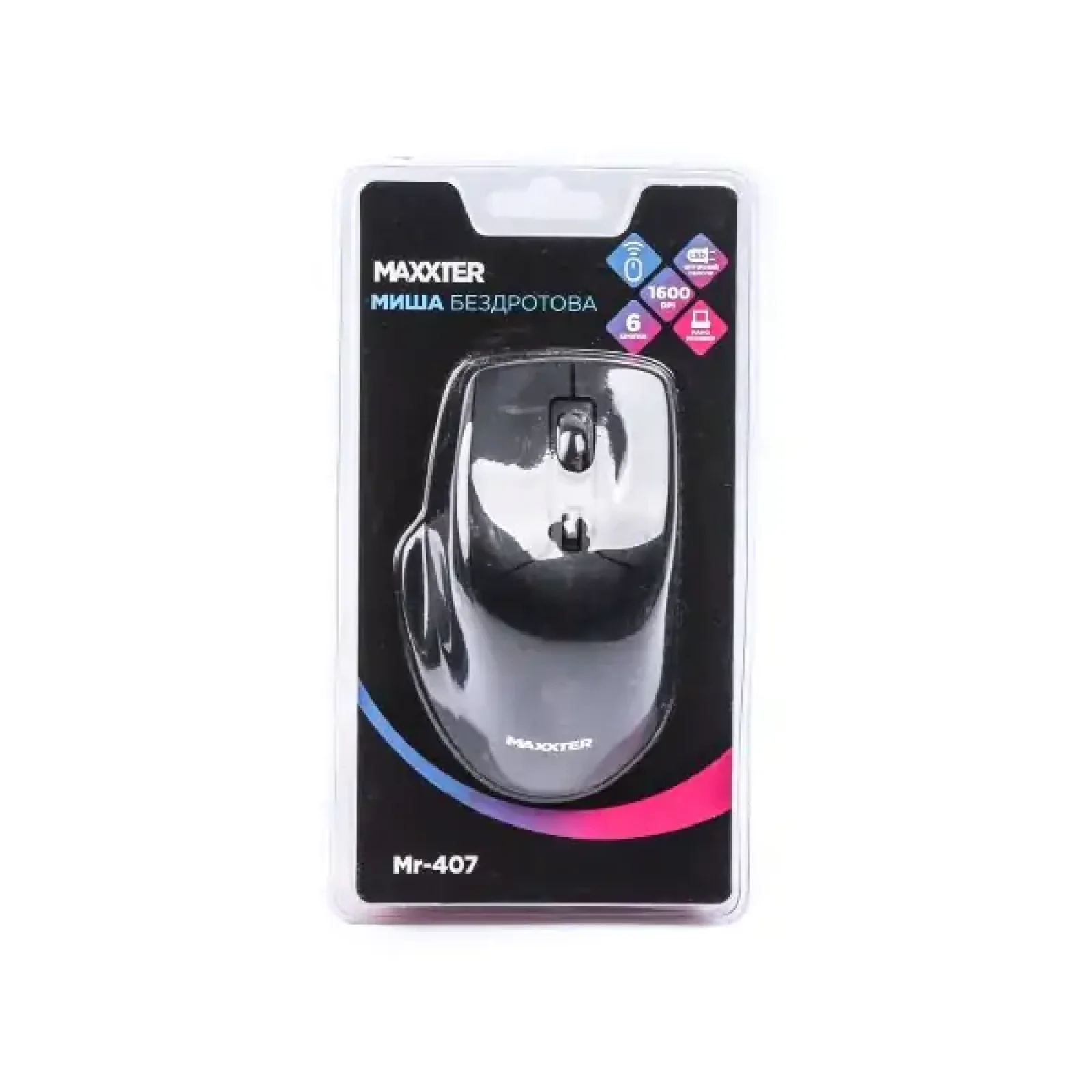 Мышь беспроводная Maxxter Mr-407 Black USB UA