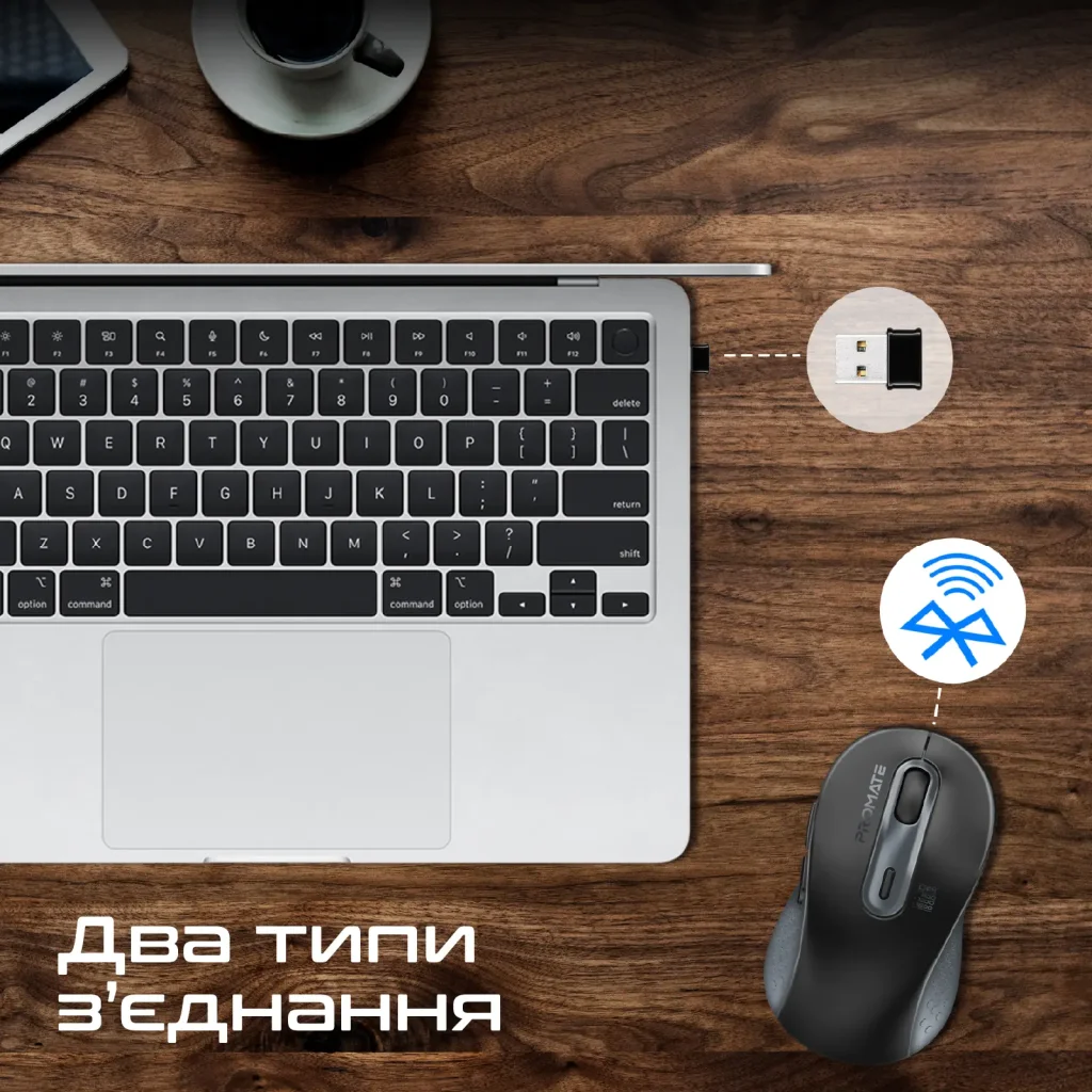 Мышь беспроводная Promate Ken Black UA