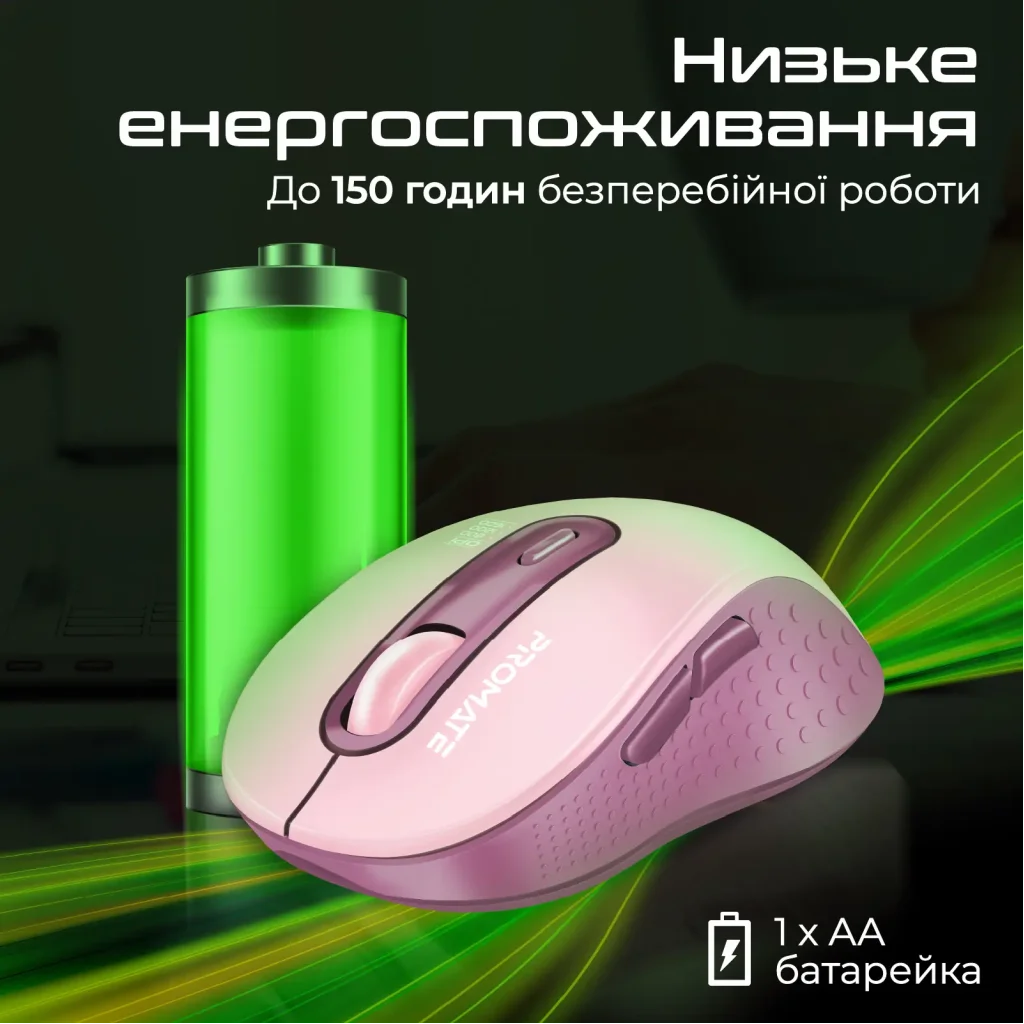 Мышь беспроводная Promate Ken Pink UA