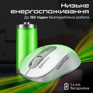 Мышь беспроводная Promate Ken White UA
