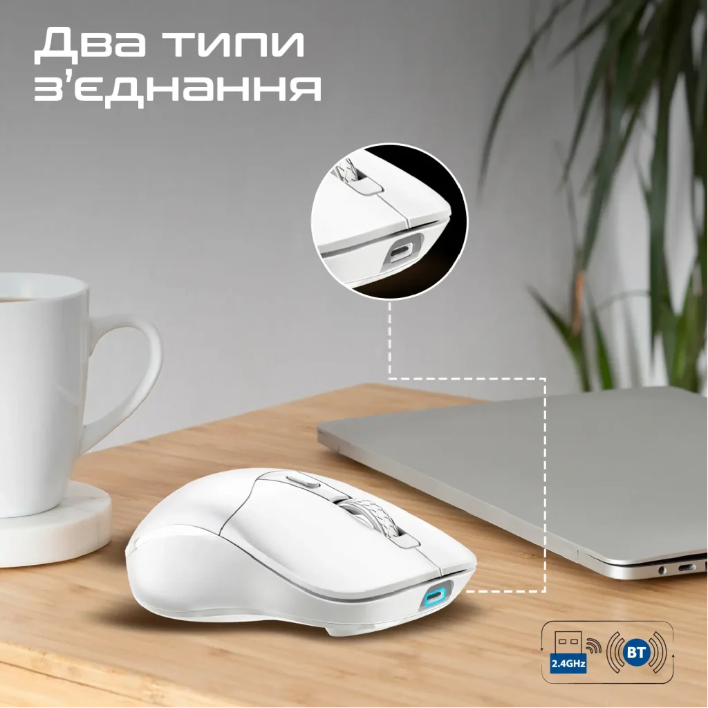 Мышь беспроводная Promate Samo White UA