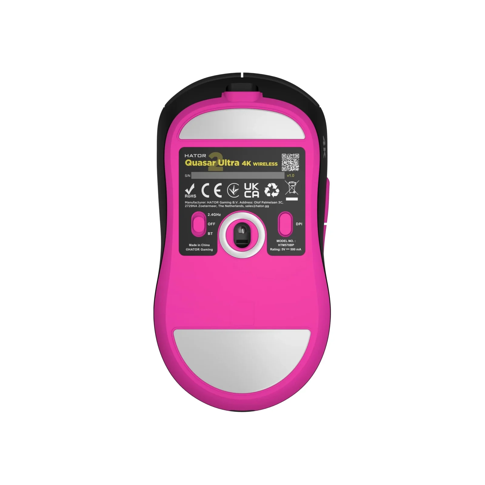 Миша бездротова Hator Quasar 2 Ultra 4K Wireless Black/Pink (HTM570BP) UA