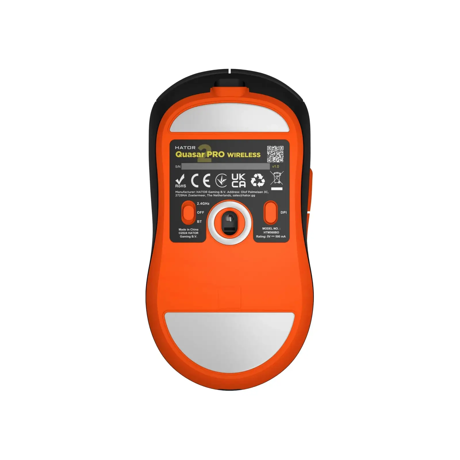 Мышь беспроводная Hator Quasar 2 Pro Wireless Black/Orange (HTM560BO) UA