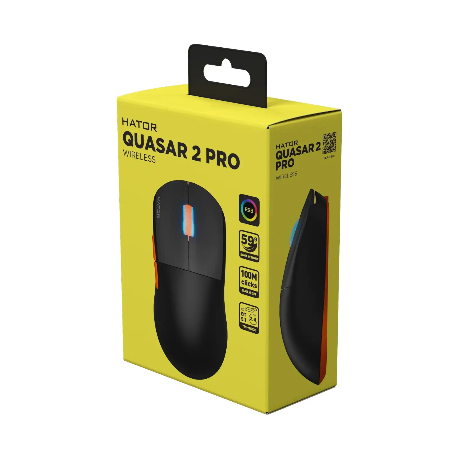 Мышь беспроводная Hator Quasar 2 Pro Wireless Black/Orange (HTM560BO) UA