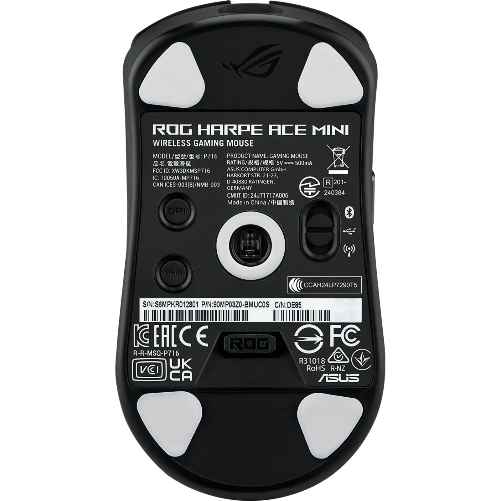 Мышь беспроводная Asus ROG Harpe Ace Aim Mini Black (90MP03Z0-BMUA00) UA