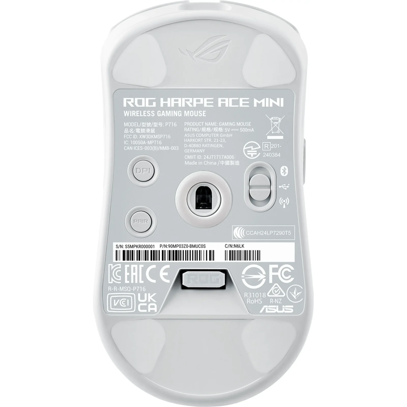 Миша бездротова Asus ROG Harpe Ace Aim Mini White (90MP03Z0-BMUA10) UA