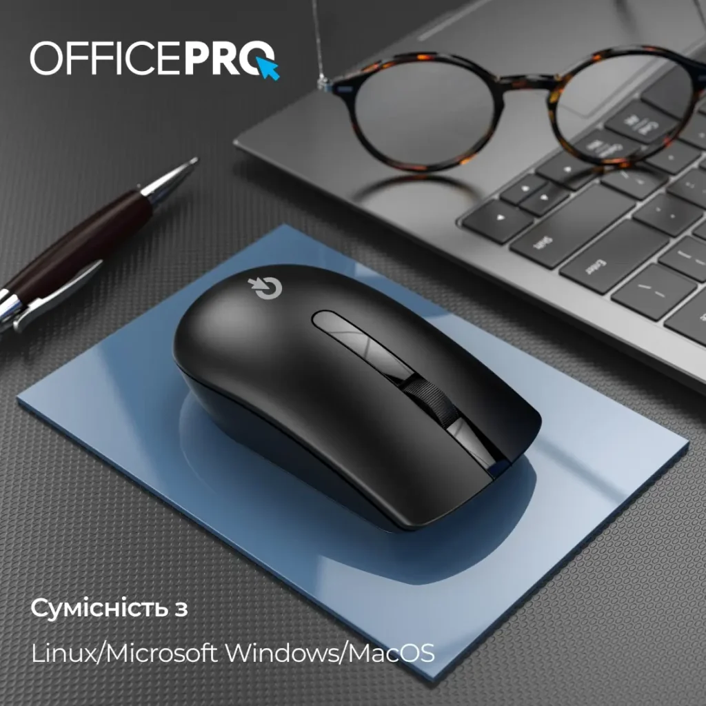 Мышь беспроводная OfficePro M175B Silent Click Wireless Black UA