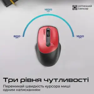 Мышь беспроводная Promate UniGlide Red UA