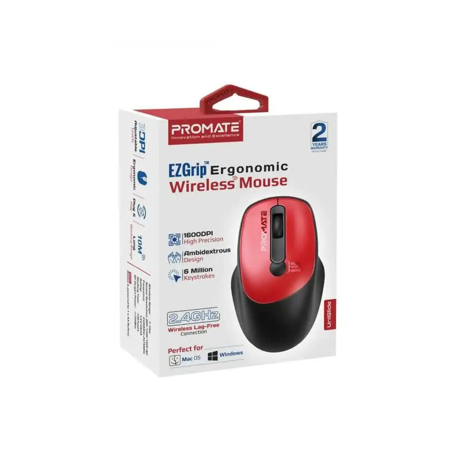 Мышь беспроводная Promate UniGlide Red UA
