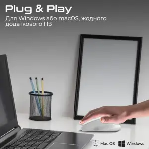 Миша бездротова Promate UniGlide White UA