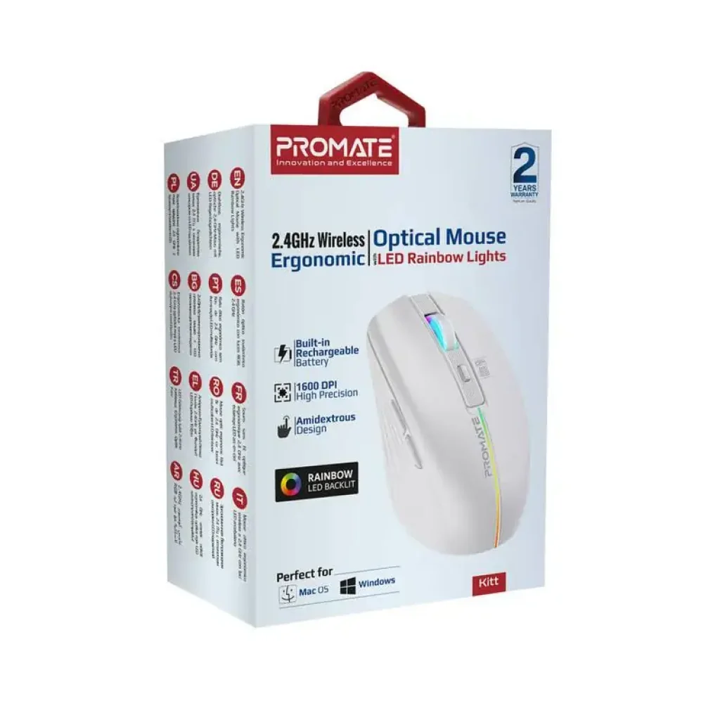Мышь беспроводная Promate Kitt White UA