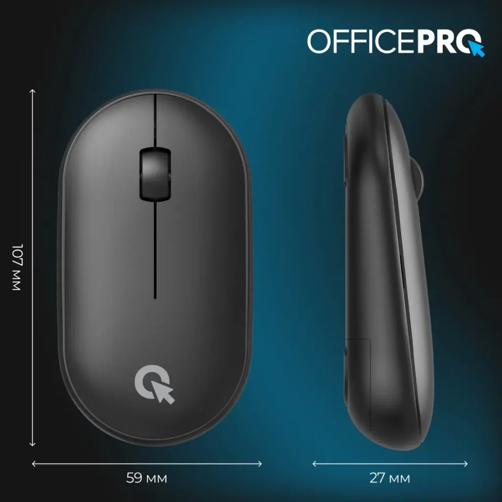 Мышь беспроводная OfficePro M185B Silent Click Wireless Black UA