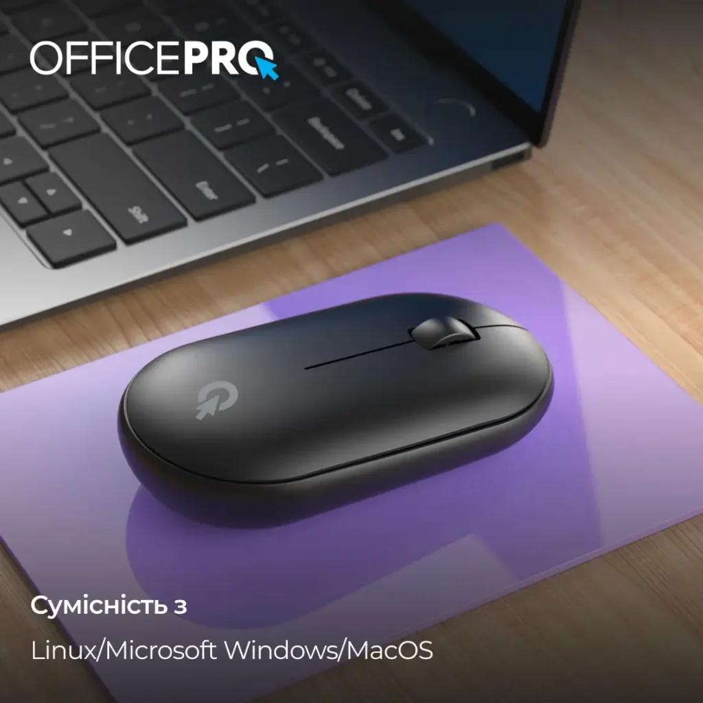 Мышь беспроводная OfficePro M185B Silent Click Wireless Black UA